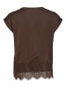 Vila Oberteil mit kurzen Ärmeln in Coffee Bean