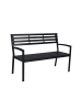 relaxdays Gartenbank in Schwarz - (B)128 x (H)88 x (T)59 cm