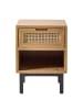 home24 home24 Massive Nachtkommode (1er Set) - Mango / Beige - Rattan, Massivholz Mango & Eisen - 40.0 x 55.0 x 35.0 cm in Beige