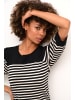 CULTURE Strickpullover CUannemarie Classic fit in Black/Whitecap Stripe