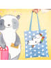 Mr. & Mrs. Panda ToteBag Einhorn Blümchentail mit Spruch in Sky Blue