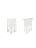 relaxdays 2-tlg. Makramee Wandbehang Set in Creme