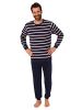 NORMANN Frottee Pyjama Schlafanzug Bündchen Streifen - 49731 in navy