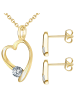 Rafaela Donata Set (Kette+Ohrringe)   verziert mit Kristallen von Swarovski® weiß in gelbgold