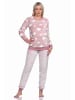 NORMANN langarm Schlafanzug Bündchen Sterne Coralfleece - 76764 in rosa