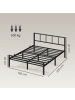 VASAGLE Bettgestell Conner in Schwarz - (B)160 x (H)87 x (T)200 cm