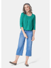 GOLDNER Chiffon-Shirt mit 3/4-Arm, Rundhals in smaragdgrün