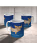 Mr. & Mrs. Panda Tasse Sternzeichen Stier mit Spruch in Sternenhimmel Blau