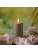 MARELIDA LED Solar Kerze Outdoorkerze mit Sensor 7x10cm in grau
