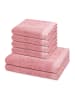 Ross 4 X Handtuch 2 X Duschtuch im Set Doubleface Stripes in Altrosa