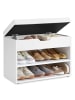 VASAGLE Schuhbank Custos in Mattweiß - (B)30 x (H)44 x (T)60 cm