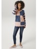 Aniston CASUAL Strickpullover in altrosa-jeansblau-meliert