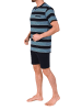 NORMANN Kurzarm Schlafanzug Pyjama Shorty Streifen in blau