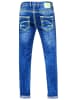 Rusty Neal Jeans Hose "LEVIN" mit Neon Grüner Kontrast-Naht  in Blau
