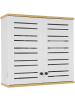 SoBuy Hängeschrank in Weiß und Natur - (B)60 x (H)56 x (T)19cm