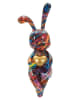 Mauro Ferretti Mehrfarbige, hasenförmige Kunstharzskulptur, 8 x 10 x 23 cm