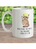 Mr. & Mrs. Panda Kindertasse Waschbär mit Spruch in Weiß