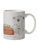 Mr. & Mrs. Panda Kaffeebecher Bestatter Herz ohne Spruch in Grau Pastell