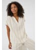 Kaffe Kurzarm-Bluse KAmilia Loose fit in Chalk / Chinchilla Stripe