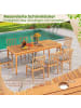COSTWAY Gartentisch Akazienholz 200x90cm in Braun