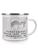 Mr. & Mrs. Panda Emaille Tasse Sibirischer Husky mit Spruch in Grau Pastell