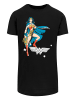F4NT4STIC Long Cut T-Shirt DC Comics Wonder Woman Standing Logo in schwarz