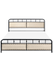 Beliani Doppelbett BREUILLET in Schwarz/Beige - (W) 165 x (H) 95 x (L) 207 cm