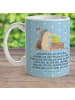 Mr. & Mrs. Panda Kindertasse Igel Federschmuck mit Spruch in Blau Pastell