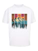 F4NT4STIC Heavy Oversize T-Shirt Berg Sonnenuntergang Retro in weiß