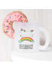 Mr. & Mrs. Panda Teetasse Einhorn Regenbogen mit Spruch in Transparent