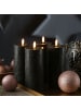 Adilina 4x LED Kerze LINA Echtwachs Rustik-Optik 7x15cm in schwarz