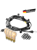 SATISFIRE Garten Party Lichterkette Illu 20x LED Edison Filament Glühbirne 10m schwarz