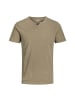 Jack and Jones 1er Pack JJESPLIT Neck Tee SS in Beige
