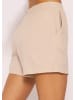 SASSYCLASSY Musselin Shorts mit Leo-Print in Beige