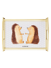 Mr. & Mrs. Panda Frühstückstablett Igel Liebe ohne Spruch in Grau Pastell