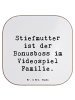 Mr. & Mrs. Panda Glas-Untersetzer Spruch Stiefmutter Bonusboss m... in Weiß