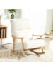 HOMCOM Schaukelstuhl-65L x 90B x 98H cm-Cremeweiß
