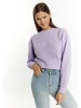 myMo Damen Sweatshirt Cropped in Violett