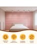 Yalion 4er-Set Wandkissen Leinen 15x60cm 3D Gepolsterte Wandpaneele in Rosa