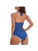 COFI 1453 Eleganter Damen-Badeanzug Klassischer V-Ausschnitt in Blau