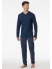 Schiesser Pyjama kurz für Herren in blau