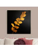 WALLART Leinwandbild Gold - Gold - Eukalyptus auf Schwarz in Gold