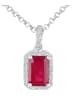 Diamant L'éternel Halskette mit Anhänger aus 750 Weißgold mit Diamant mit Rubin