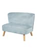 roba Lil Sofa' Kindercouch, bequem, Holzfüße & Samtstoff Sky/Hellblau