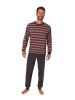 NORMANN langarm Schlafanzug Bündchen Pyjama Streifen - 88063 in rot