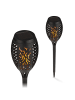 EASYmaxx Solar-Fackel LED 2er-Set 1,2V schwarz mit Erdspieß und Clip Schwarz
