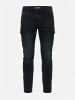 KOROSHI Slim denim biker jeans in Schwarzer denim