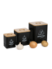 relaxdays 3 x Kartoffel Aufbewahrungsbox in Schwarz/ Natur
