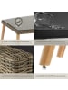 tectake Rattan Sitzgruppe mit Sicherheitsglasplatte, schlanke, hohe Beine