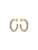 Luxenter earrings in multicoloured zirconia with 18-K yellow gold finish - Balgil